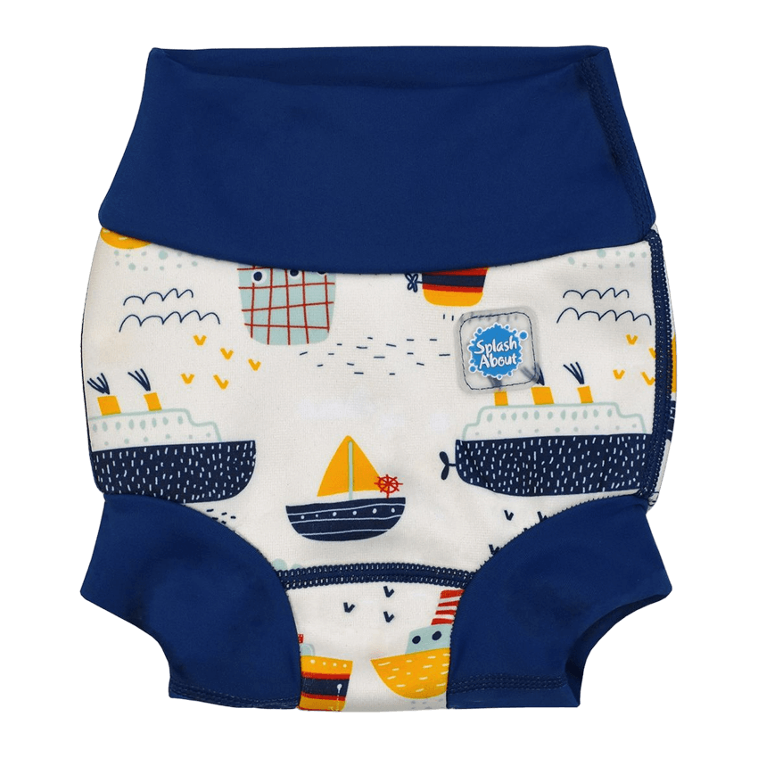 Babysvømming badebukse med bakteriedrepende innerbleie - Happy Nappy DUO™ Tug Boats